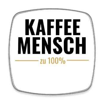 Kaffeemensch zu 100% - Viereckiger Kühlschrankmagnet - Weiß - Vorne