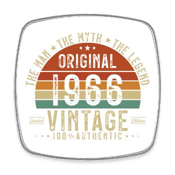 1966 Vintage Retro Geburtstagsgeschenk - Viereckiger Kühlschrankmagnet - Weiß - Vorne