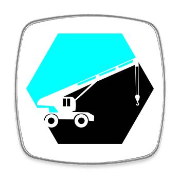Excavator - Square fridge magnet - white - Front