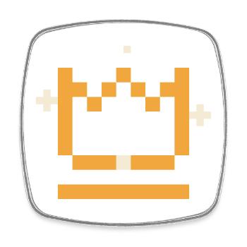 Pixel Krone - Retro Gaming Gamer Zocker Shirt - Viereckiger Kühlschrankmagnet - Weiß - Vorne