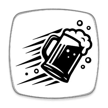 Icône du verre de bière à bière de blé - Magnet carré - blanc - Devant