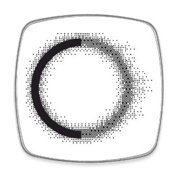 Minimalkreis-Design - Viereckiger Kühlschrankmagnet - Weiß - Vorne