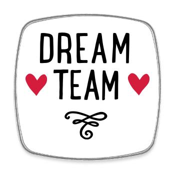 Dream Team with Hearts Gift - Square fridge magnet - white - Front
