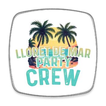Lloret De Mar Party Crew - Magnet carré - blanc - Devant