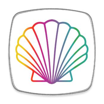 Coquillage Coloré | Motif de l’art maritime - Magnet carré - blanc - Devant