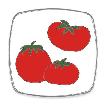 Rote Tomaten Trio Druck - Viereckiger Kühlschrankmagnet - Weiß - Vorne