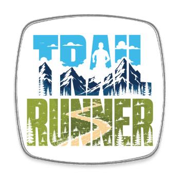 Trail Runner - Square fridge magnet - white - Front