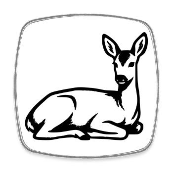 Deer Silhouette Hunter Hunting Club Forester Forest - Square fridge magnet - white - Front