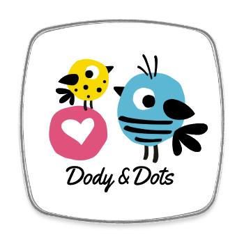 Dody und Dots- Mycolourdots - Viereckiger Kühlschrankmagnet - Weiß - Vorne