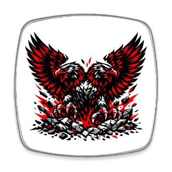 Albanie chemise drapeau aigle vacances balkanique cadeau - Magnet carré - blanc - Devant