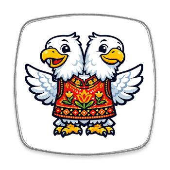 Albanie chemise drapeau aigle vacances balkanique cadeau - Magnet carré - blanc - Devant
