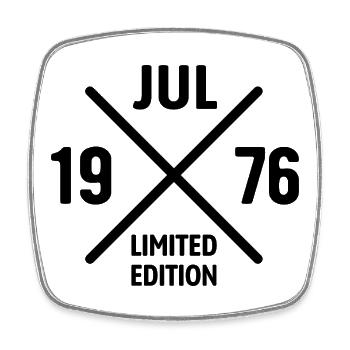 Limited Edition July 1976 Geburtstag Geschenk - Viereckiger Kühlschrankmagnet - Weiß - Vorne