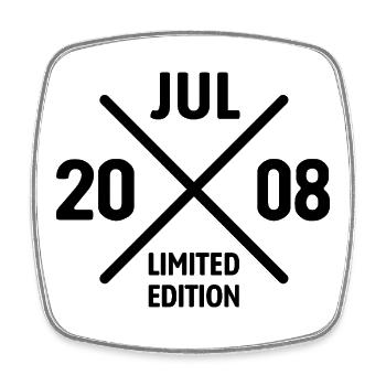 Limited Edition July 2008 Geburtstag Geschenk - Viereckiger Kühlschrankmagnet - Weiß - Vorne