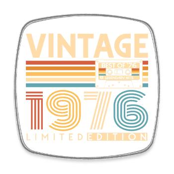 50 Birthday 50 Years 1976 Vintage Born - Square fridge magnet - white - Front