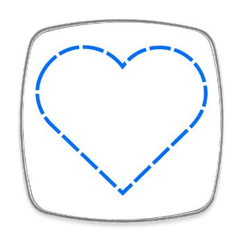Blaues Herz | Minimal Line Art - Viereckiger Kühlschrankmagnet - Weiß - Vorne