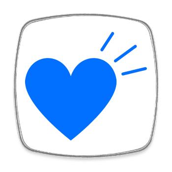 Blue Heart Shine | Minimal Design - Square fridge magnet - white - Front