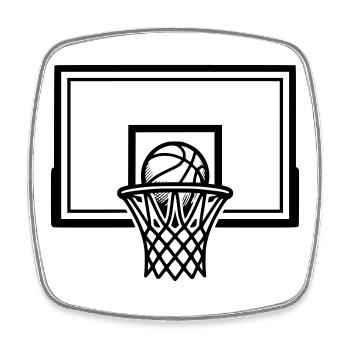 Basketballkorb Ball Basketballverein Streetball - Viereckiger Kühlschrankmagnet - Weiß - Vorne