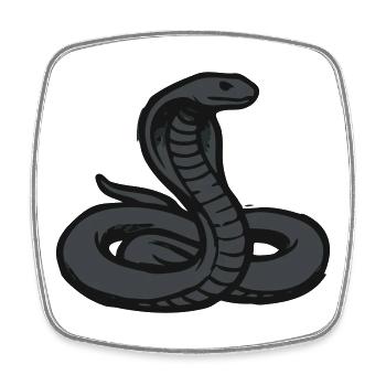 Cobra Snake Venomous Snake Reptile Terrarium - Square fridge magnet - white - Front