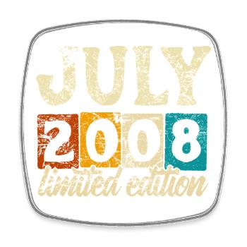 Limited Edition July 2008 Birthday Gift - Square fridge magnet - white - Front
