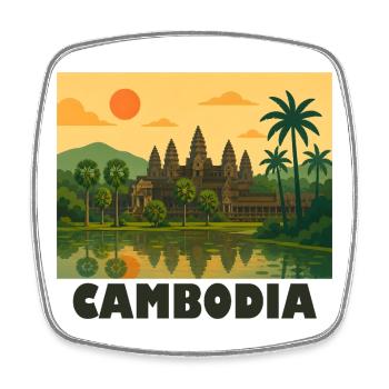 Cambodia Angkor Wat - Viereckiger Kühlschrankmagnet - Weiß - Vorne
