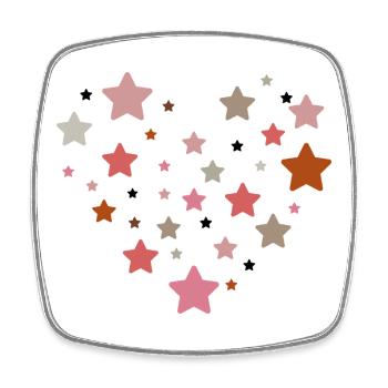 Sterne Herz | Pastell Sternenherz Design - Viereckiger Kühlschrankmagnet - Weiß - Vorne