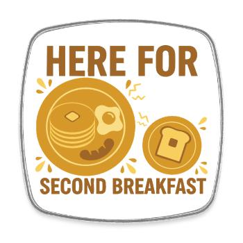 Frühstück lustiger Brunch hier für das zweite Frühstück - Viereckiger Kühlschrankmagnet - Weiß - Vorne