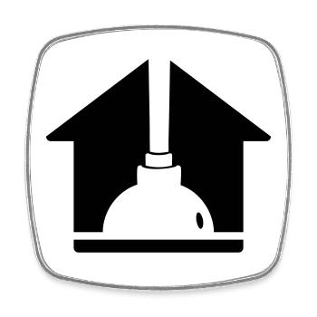 Klempner Pömpel Haus Logo - Viereckiger Kühlschrankmagnet - Weiß - Vorne