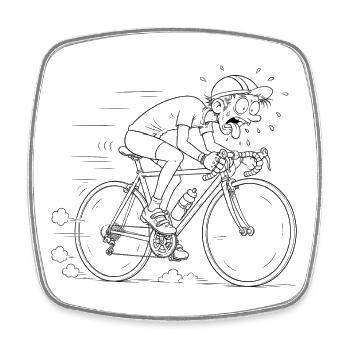 Schweißtreibender Radsprint - Viereckiger Kühlschrankmagnet - Weiß - Vorne