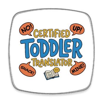 Tee de traducteur certifié pour tout-petits - Magnet carré - blanc - Devant