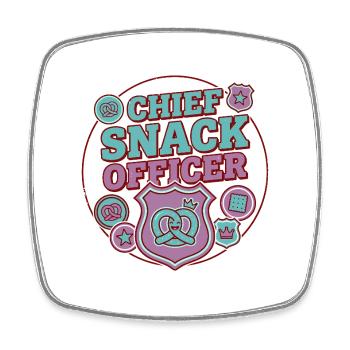 Chef des Snacks - Magnet carré - blanc - Devant