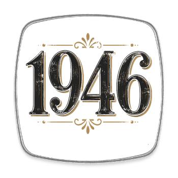 Sport year of birth 1946 - Square fridge magnet - white - Front