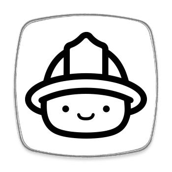 Feuerwehrmann - Viereckiger Kühlschrankmagnet - Weiß - Vorne