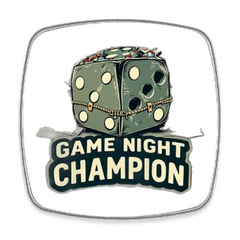 Conception du Cube des Champions de la soirée de jeux - Magnet carré - blanc - Devant