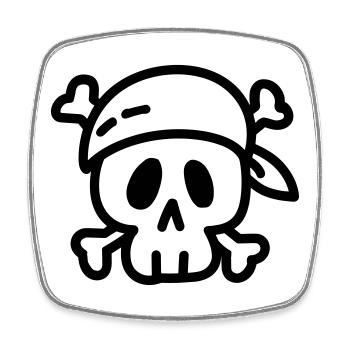 pirate - Magnet carré - blanc - Devant