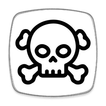 pirate - Magnet carré - blanc - Devant