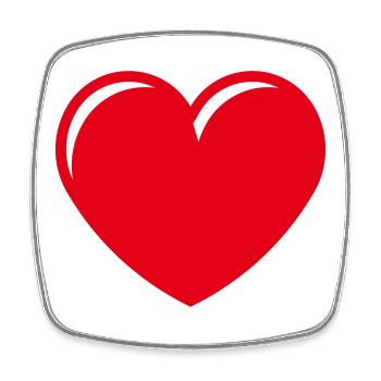 Herz / Herzchen (Liebe / Symbol / Red White) - Viereckiger Kühlschrankmagnet - Weiß - Vorne