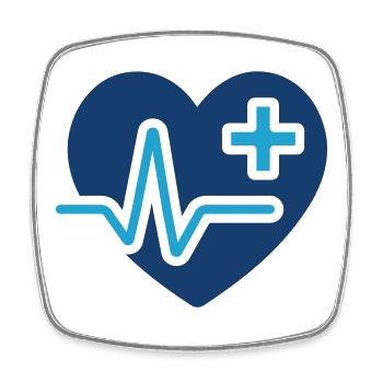 Icône médicale de ligne cardiaque Symb vectorielle ECG de soins de santé - Magnet carré - blanc - Devant