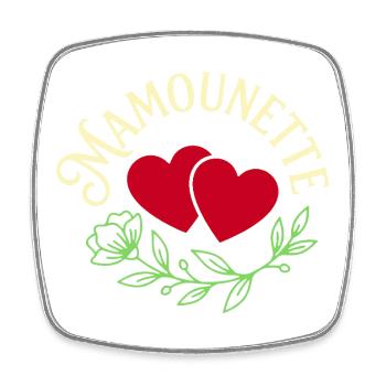 Mamounette Hearts Muttertagsgeschenk - Viereckiger Kühlschrankmagnet - Weiß - Vorne