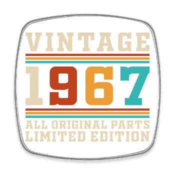60 Jahre 1967 Vintage Retro Geburtstagsgeschenk - Viereckiger Kühlschrankmagnet - Weiß - Vorne