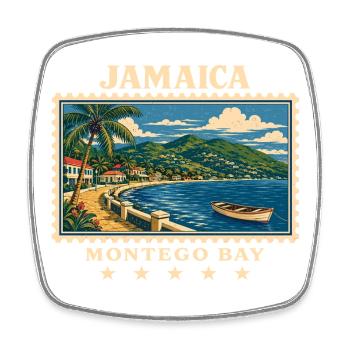 Jamaica Montego Bay Vintage Travel Brand - Square fridge magnet - white - Front