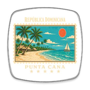 Dominikanische Republik Punta Cana Reisemarke - Viereckiger Kühlschrankmagnet - Weiß - Vorne