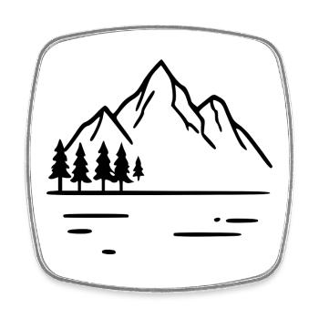 Randonnée montagneuse Randonnée Randonnée Cadeau de vacances Minimal - Magnet carré - blanc - Devant