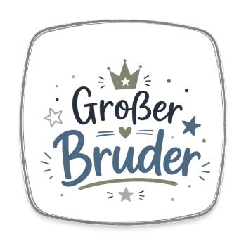 Großer Bruder Stolz Krone Liebe - Viereckiger Kühlschrankmagnet - Weiß - Vorne
