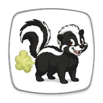 Puffing Skunk Cartoon - Square fridge magnet - white - Front