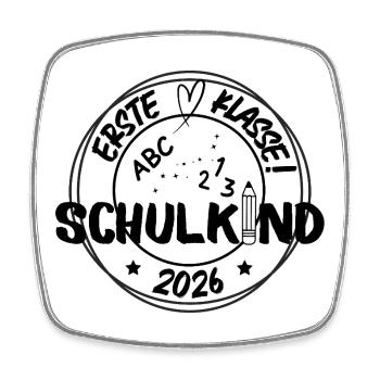 Schulkind 2026 - Viereckiger Kühlschrankmagnet - Weiß - Vorne