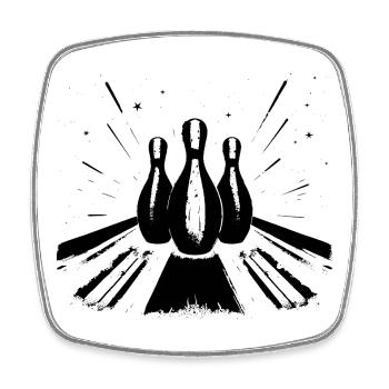 Bowling Sports - Square fridge magnet - white - Front