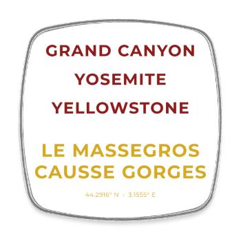 Le Massegros Causse Gorges Lozère - Grand Canyon - Magnet carré - blanc - Devant