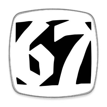 67 Minimal Streetwear Design de tendance - Magnet carré - blanc - Devant