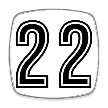 22 Number Symbol - Square fridge magnet - white - Front