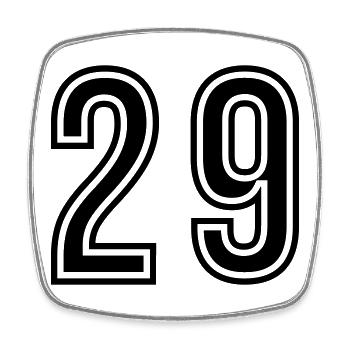 29 Number Symbol - Square fridge magnet - white - Front